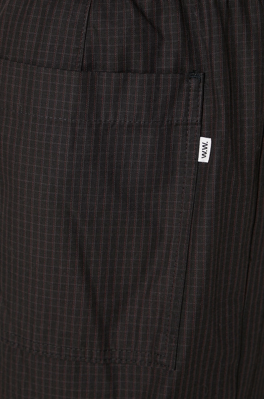 Wood Wood spodnie bawełniane Stanley Crispy Check Trousers 12235008.5274 czarny