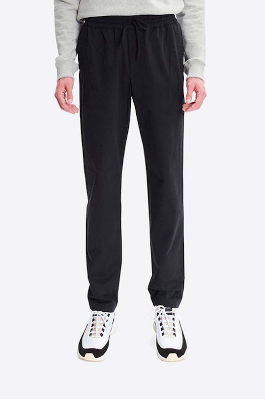 A.P.C. pantaloni de bumbac drept negru COERD.H08354