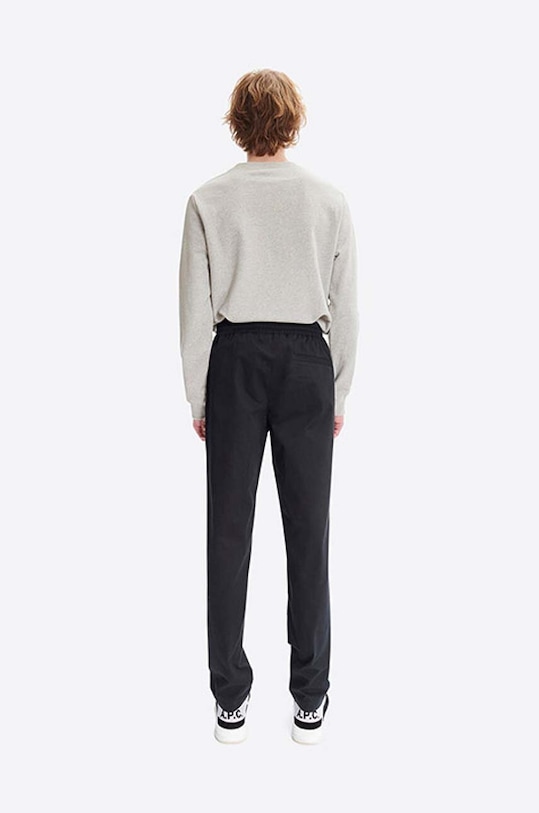 A.P.C. pantaloni de bumbac negru COERD.H08354