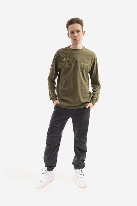 Maharishi cotton trousers Warhol Flowers Snopants 3687.BLACK black AA00