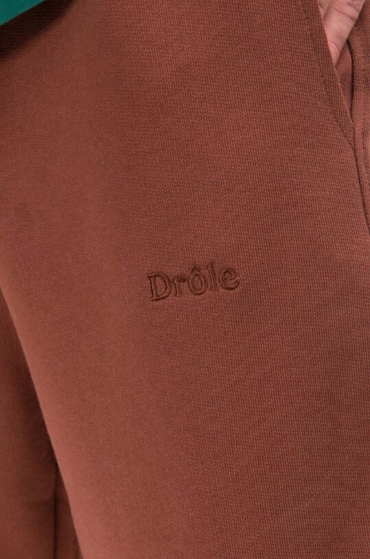 Хлопковые спортивные штаны Drôle de Monsieur коричневый BP100.BROWN