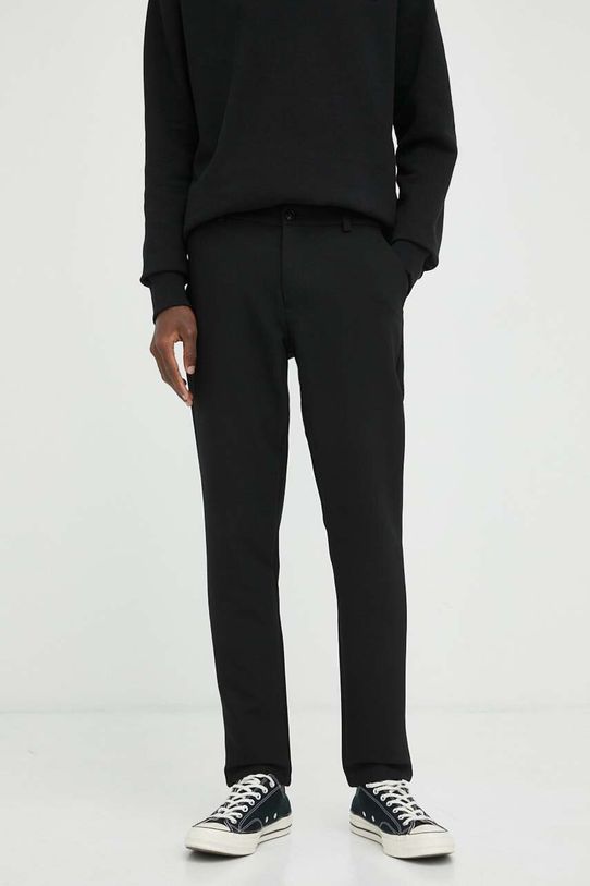 Samsoe Samsoe pantaloni tessuto elasticizzato nero M00004101