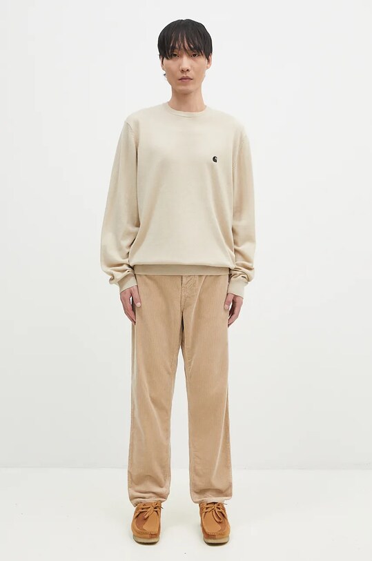 Бавовняні штани Carhartt WIP I027232.WALL бежевий