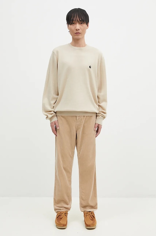 Хлопковые брюки Carhartt WIP I027232.WALL бежевый