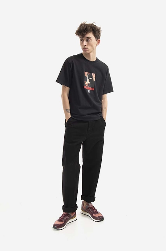 Carhartt WIP cotton trousers I029791.BLACK black AA00