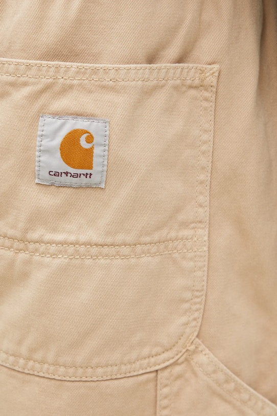 Carhartt WIP pantaloni in cotone Flint Pant marrone I029919.WALL