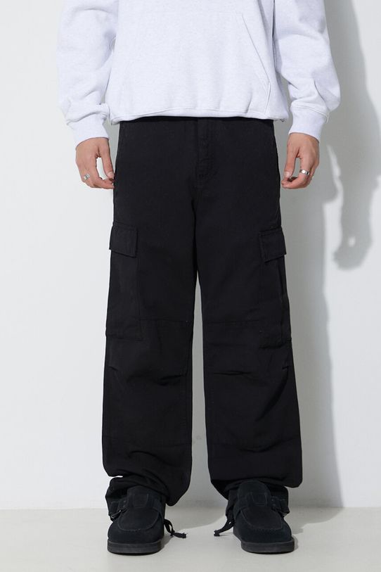 Carhartt WIP spodnie bawełniane Regular Cargo Pant gładkie czarny I030475.BLACK