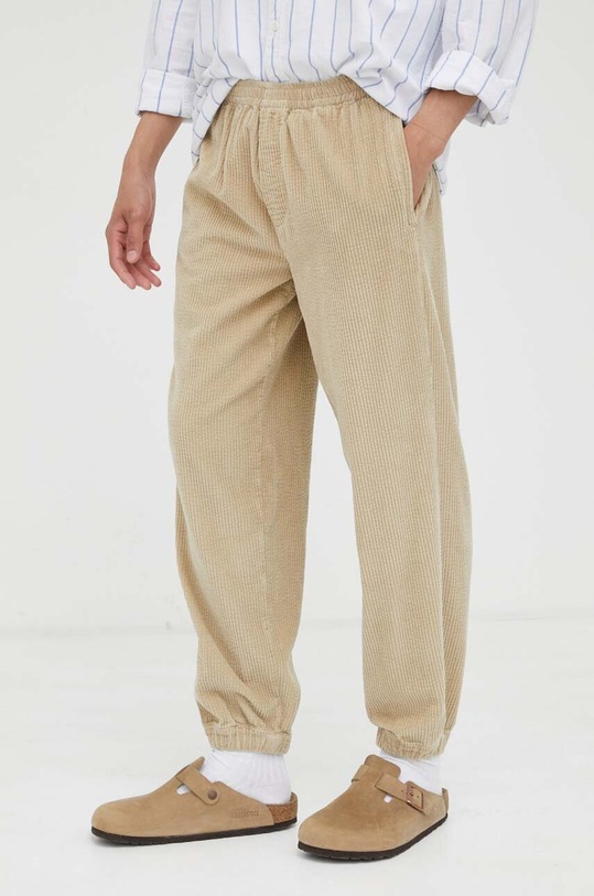 American Vintage spodnie bawełniane bawełna beżowy MPADO10
