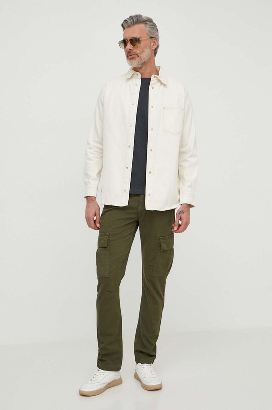 Бавовняні штани Alpha Industries Agent 158205.142 зелений AW24