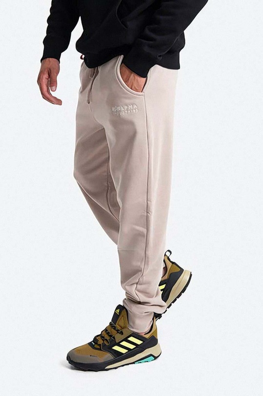 Alpha Industries pantaloni de trening din bumbac 118365.627 bej