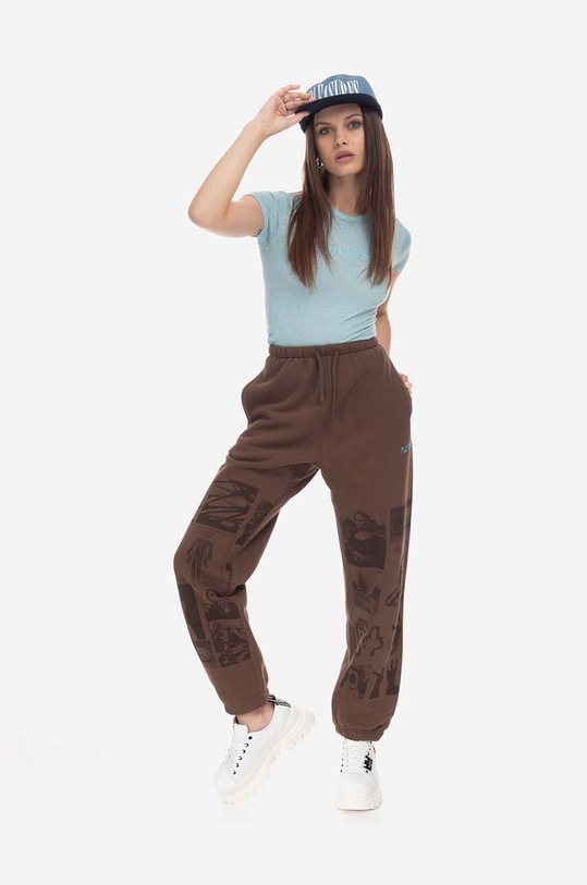 PLEASURES spodnie dresowe Choices Sweatpant brązowy P23SP041