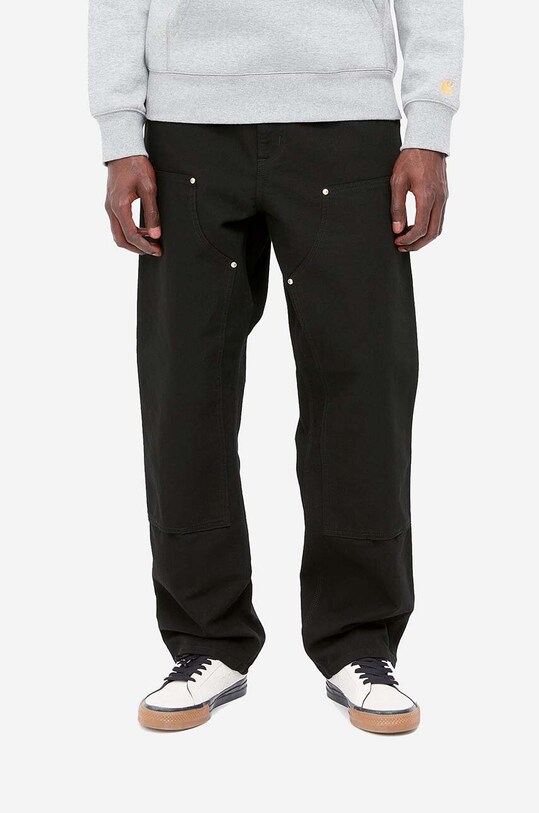 Одежда Хлопковые брюки Carhartt WIP Double Knee Pant I031501 чёрный