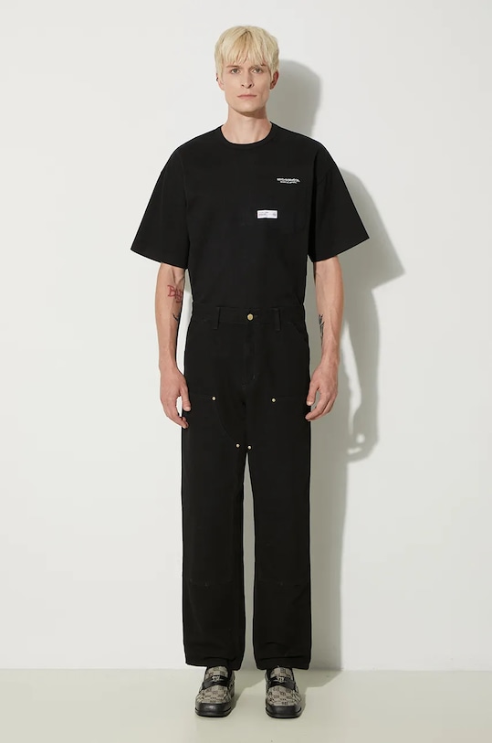 Хлопковые брюки Carhartt WIP Double Knee Pant I031501 чёрный