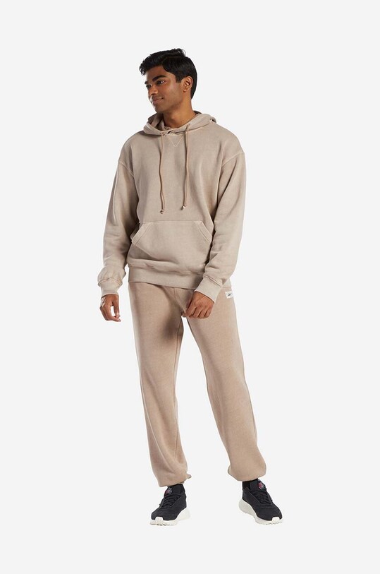Reebok Classic spodnie dresowe bawełniane Natural Dye FT beżowy HT8197