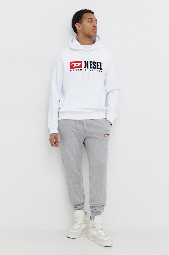 Diesel spodnie dresowe bawełniane P-TARY-DIV A03770.0GEAD szary AA00
