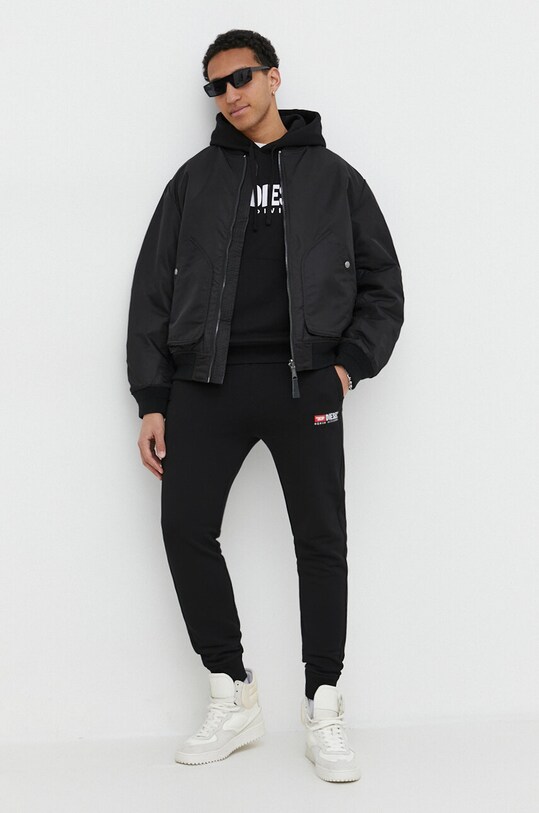 Diesel spodnie dresowe bawełniane P-TARY-DIV A03770.0GEAD czarny AA00