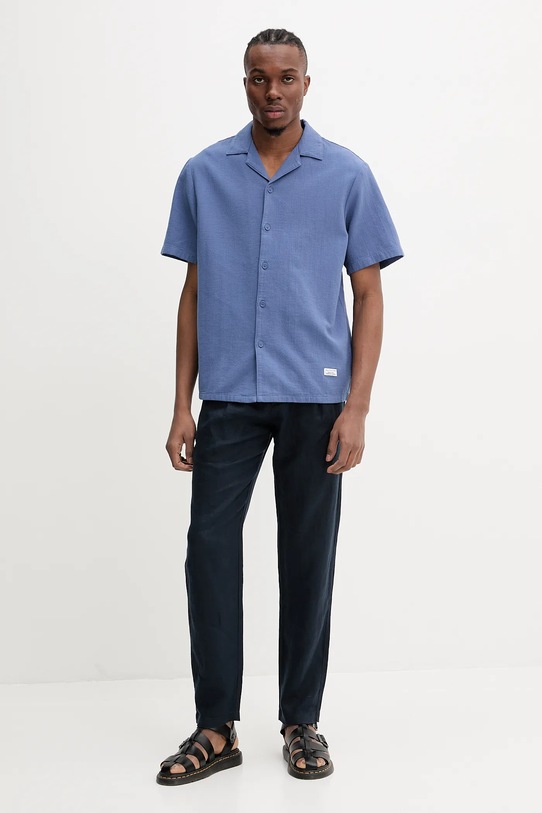 Marc O'Polo spodnie lniane M24003910258 granatowy AA00