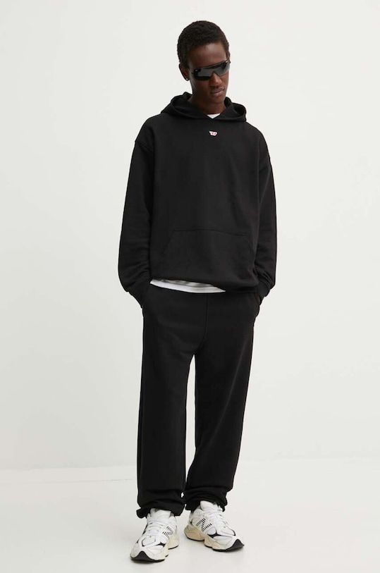 Diesel spodnie dresowe bawełniane P-MARKY-D A14913.0GEAD czarny AA00