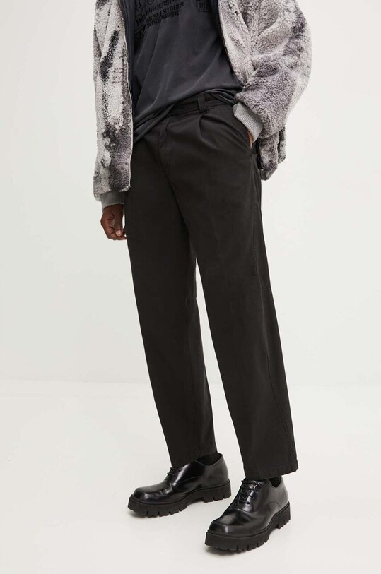 Diesel pantaloni de bumbac P-ARTHUR-A drept negru A15159.0SKAE