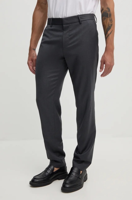 Oblečení Vlněné kalhoty BOSS 50469174 šedá