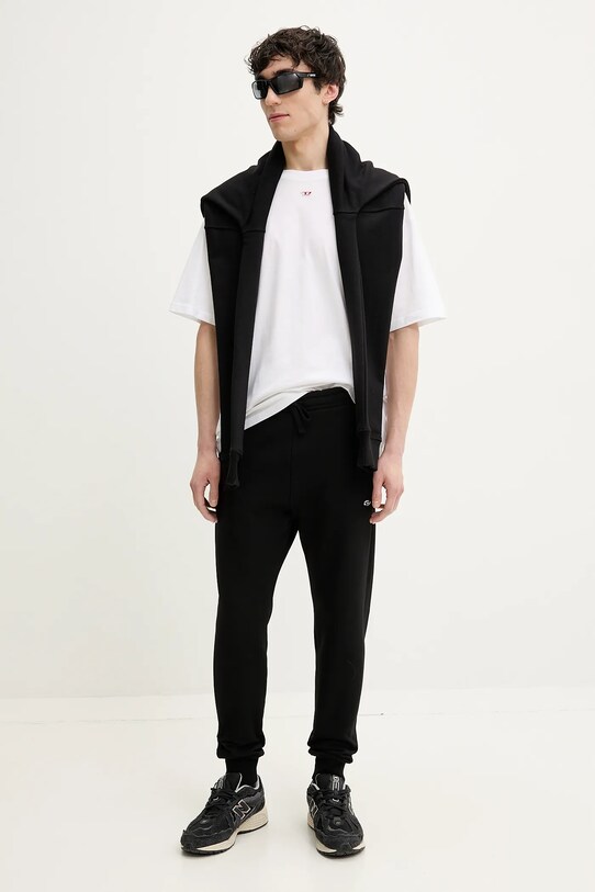 Diesel pantaloni de trening din bumbac P-TARY-DOVAL-PJ TROUSERS A15374.0BKAF negru AA00