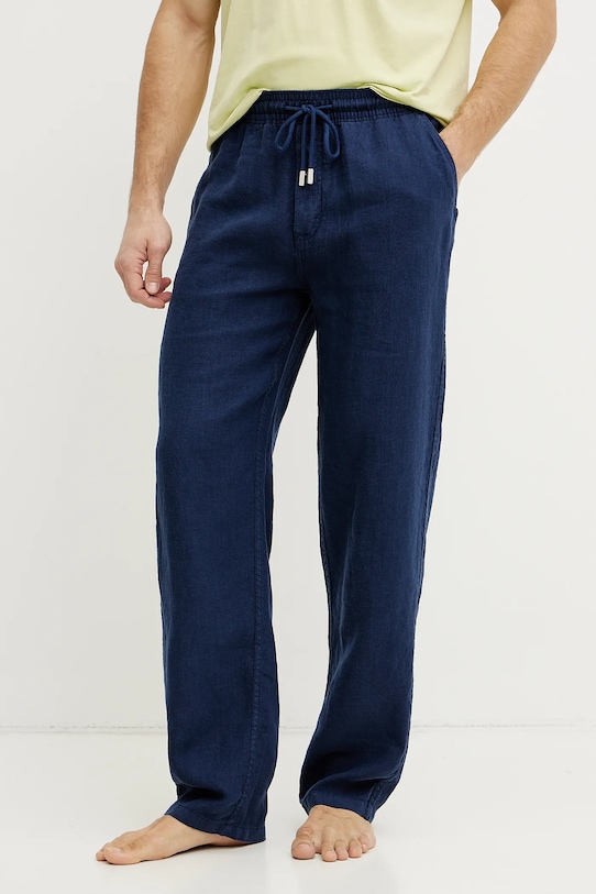 Льняні штани Vilebrequin PACHA прямий темно-синій PACP613P
