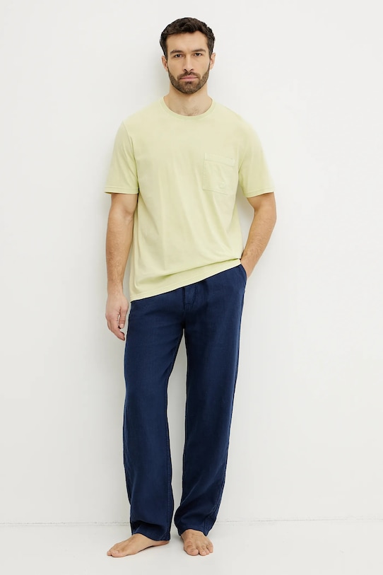 Льняні штани Vilebrequin PACHA PACP613P темно-синій AA00