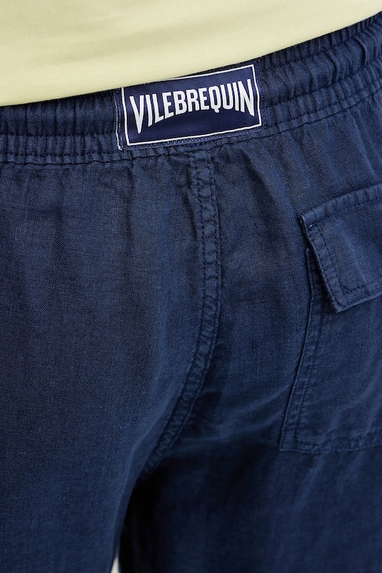 Льняні штани Vilebrequin PACHA темно-синій PACP613P