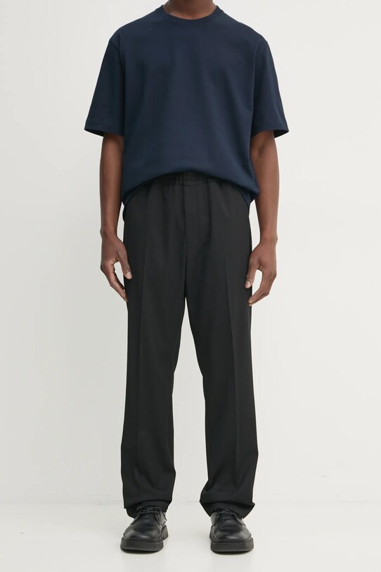 Filippa K spodnie z domieszką wełny z elastanem czarny 29553.FK