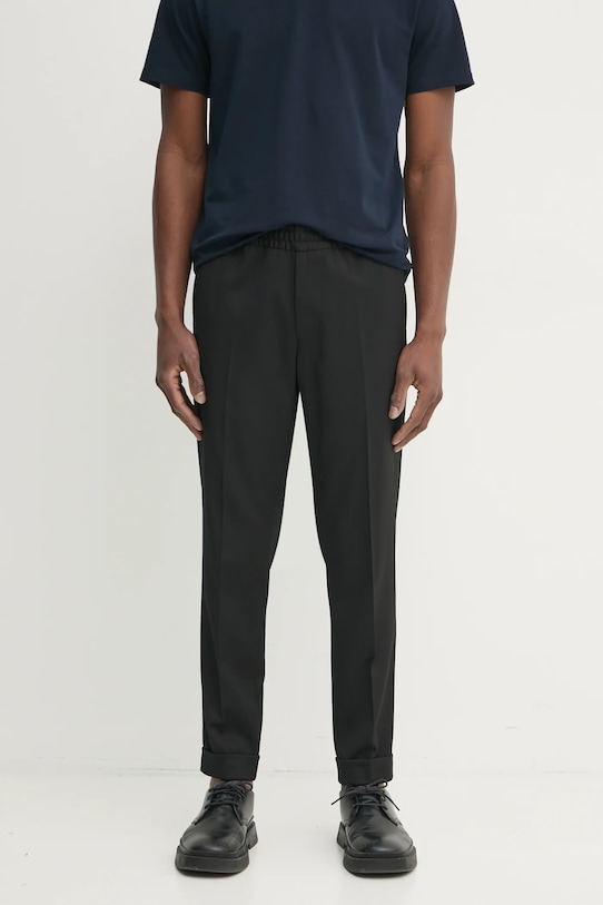 Filippa K pantaloni din lana drept negru 29110.FK