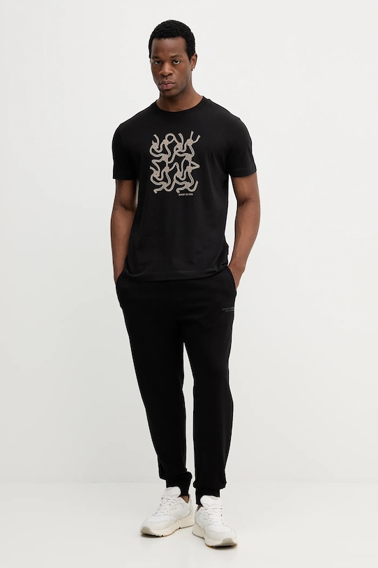 Armani Exchange spodnie dresowe bawełniane XM001299.AF20934.NOS czarny AA00