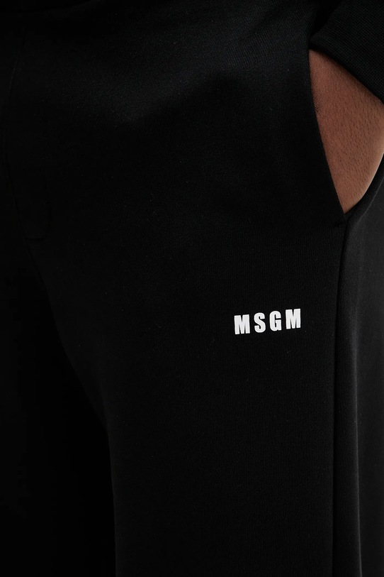 MSGM spodnie dresowe bawełniane czarny 2000MP500.300000