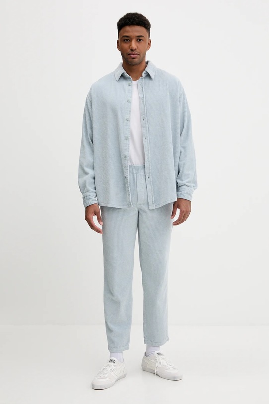 American Vintage spodnie sztruksowe MPADO10A niebieski AA00