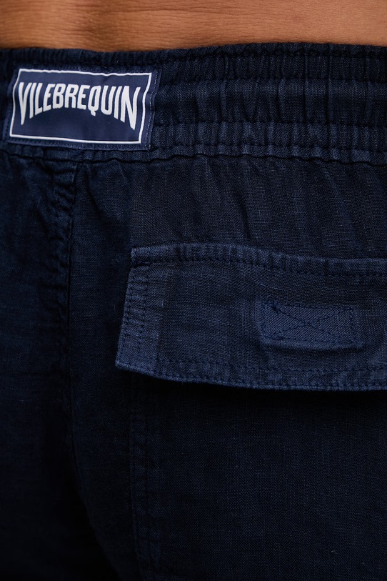 Vilebrequin spodnie męskie lniane PACHA granatowy PACAU101