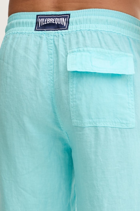 Vilebrequin spodnie męskie lniane PACHA turkusowy PACAU101