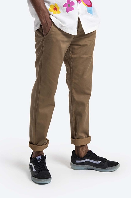 Vans spodnie Mn Authentic Chino z elastanem brązowy VN0A5FJ7DZ9