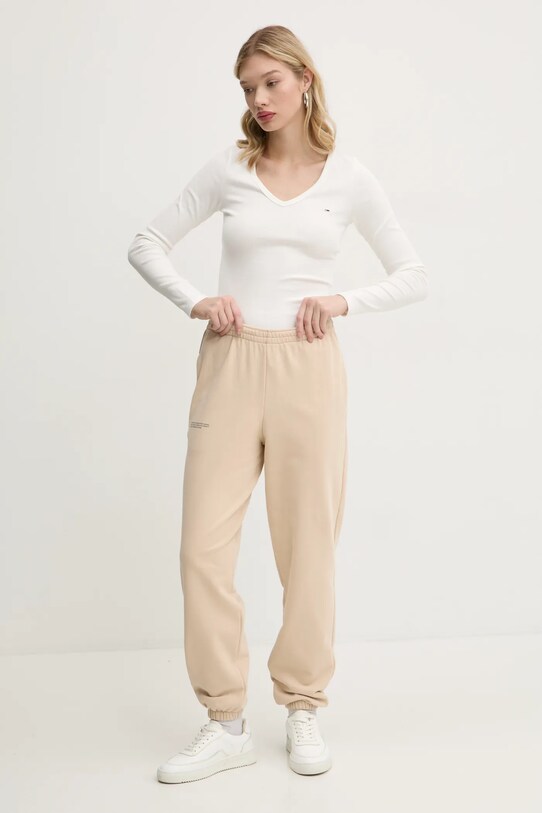 Pangaia pantaloni della tuta di cotone beige 10000295