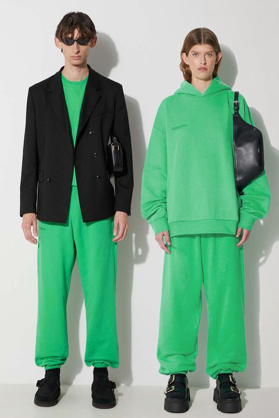 Bavlněné tepláky Pangaia pletenina zelená 10000295