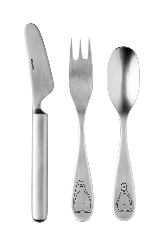 Stelton set de tacâmuri pentru copii Pingo 3-pack gri C.23.1