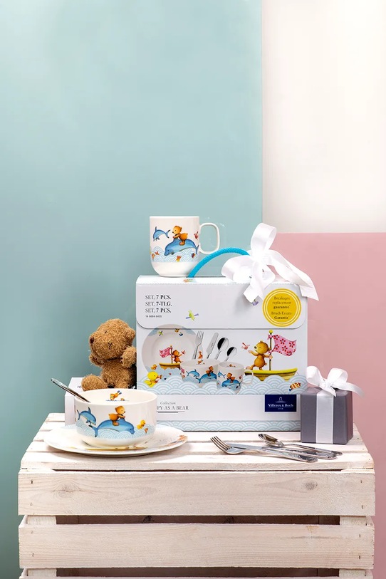 Bucătărie și bar Villeroy & Boch set de mic dejun pentru copii Happy as a Bear 7-pack 14.8664.8435 multicolor