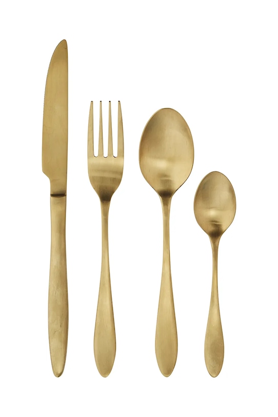 Madam Stoltz komplet sztućców 4-pack żółty AC.1017GM