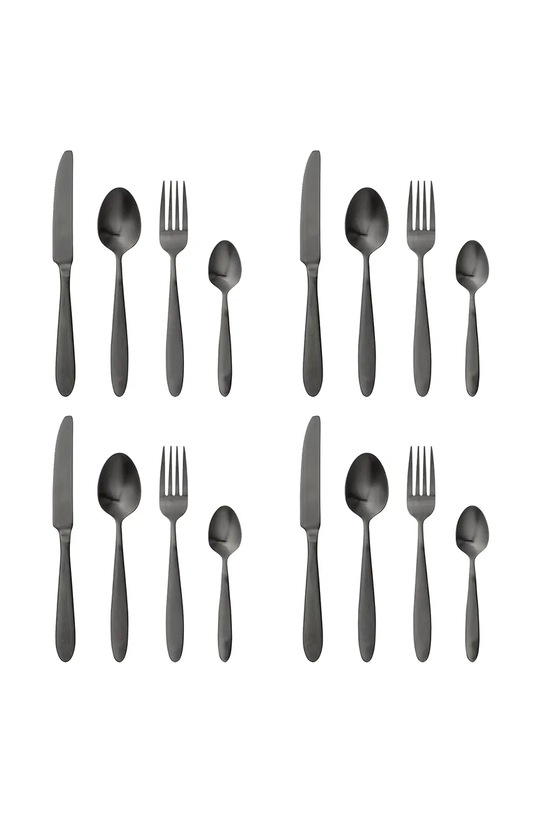 Bloomingville komplet sztućców dla 4 os. Frea 16-pack czarny 82061770