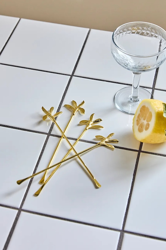 Kuchnia i bar House Doctor mieszadełka do koktajli HDServe 4 x 19 cm 4-pack 900001092 żółty