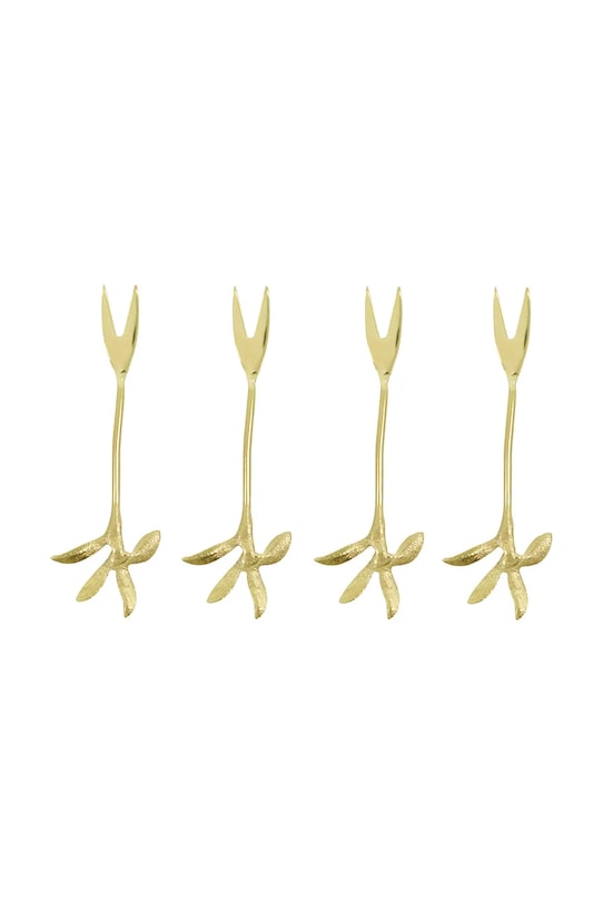 House Doctor zestaw widelczyków do ciasta ze stali nierdzewnej 12,5 x 4 cm żółty 267620002