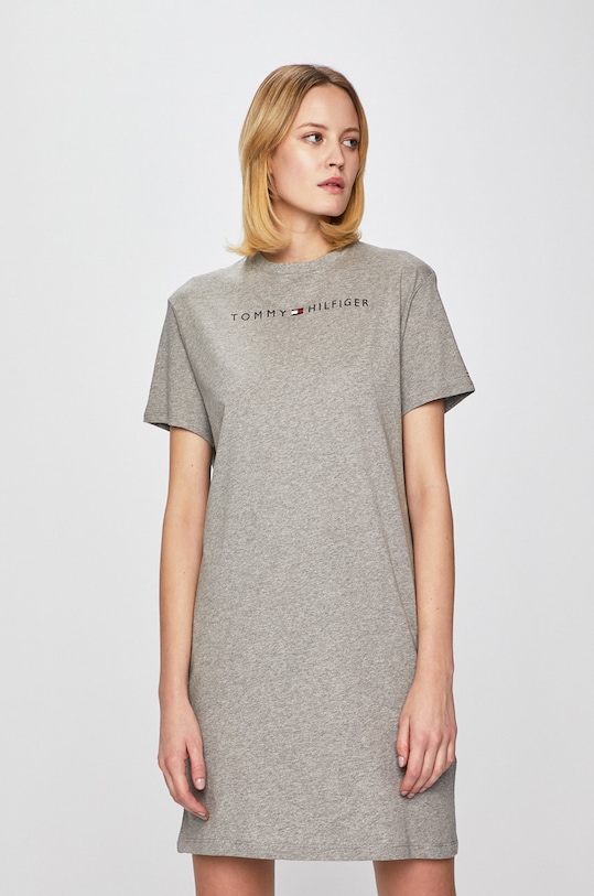 Tommy Hilfiger - Šaty potisk šedá UW0UW01639