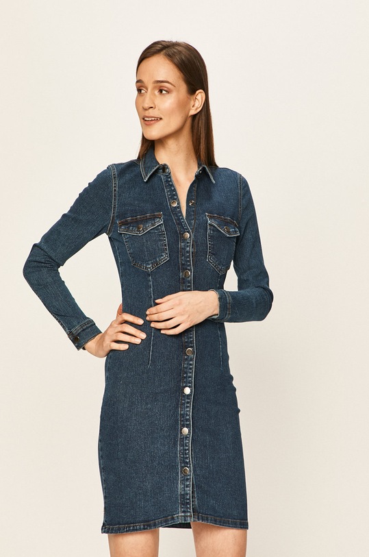 Jacqueline de Yong - Sukienka jeansowa z elastanem niebieski 15197082