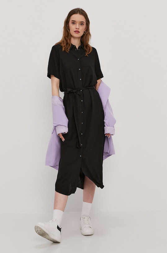 Pieces Rochie midi negru 17098767