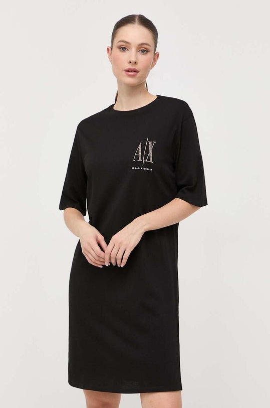 Armani Exchange Bavlnené šaty 8NYADX.YJG3Z.NOS čierna AA00