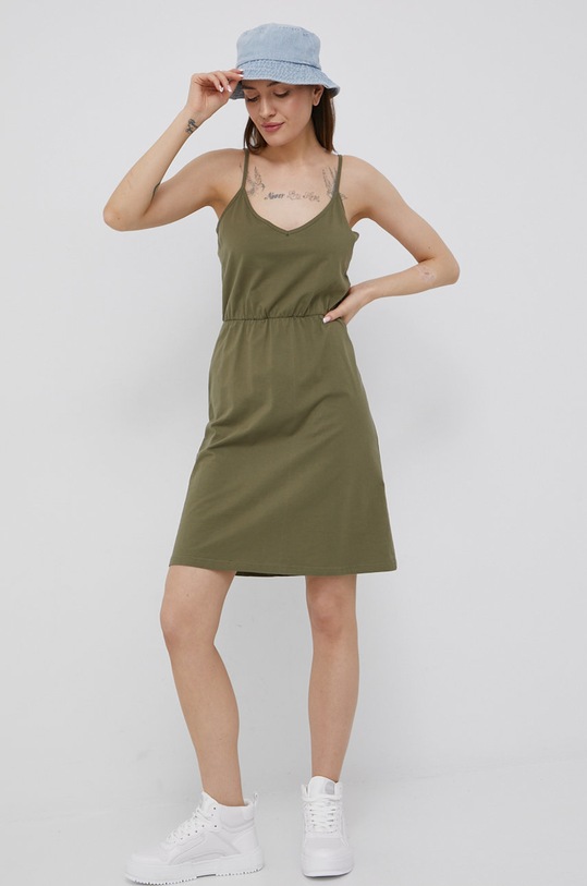 Bavlnené šaty Noisy May bavlna zelená 27016192.BurntOlive