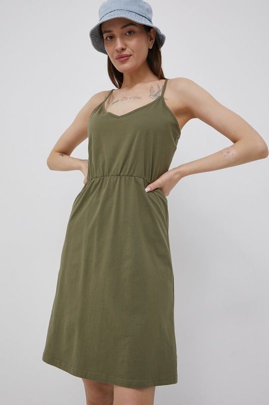 Bavlnené šaty Noisy May 27016192.BurntOlive zelená AA00